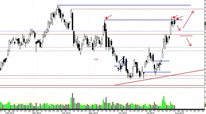 $GOOG (Google Inc): EXPECT PULL BACK | $640 Resistance (Update 7/29)